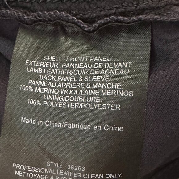 Tory Burch Black Long Sleeve Sweater Top Lambs Leather Ribbed Knit MEDIUM - Picture 6 of 6